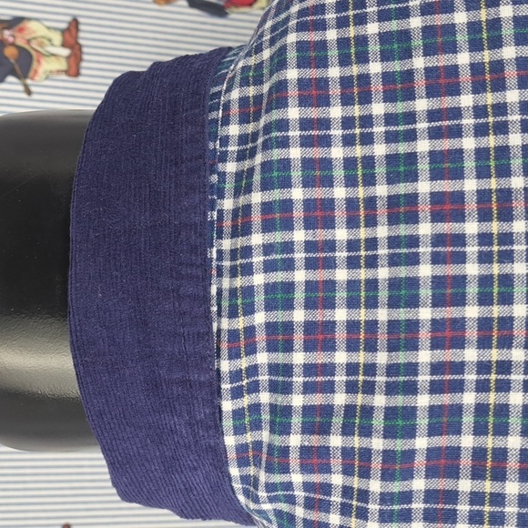 Vintage embroidered sleeping cat courdey collar plaid Xl button-up long-sleeved - Picture 5 of 6